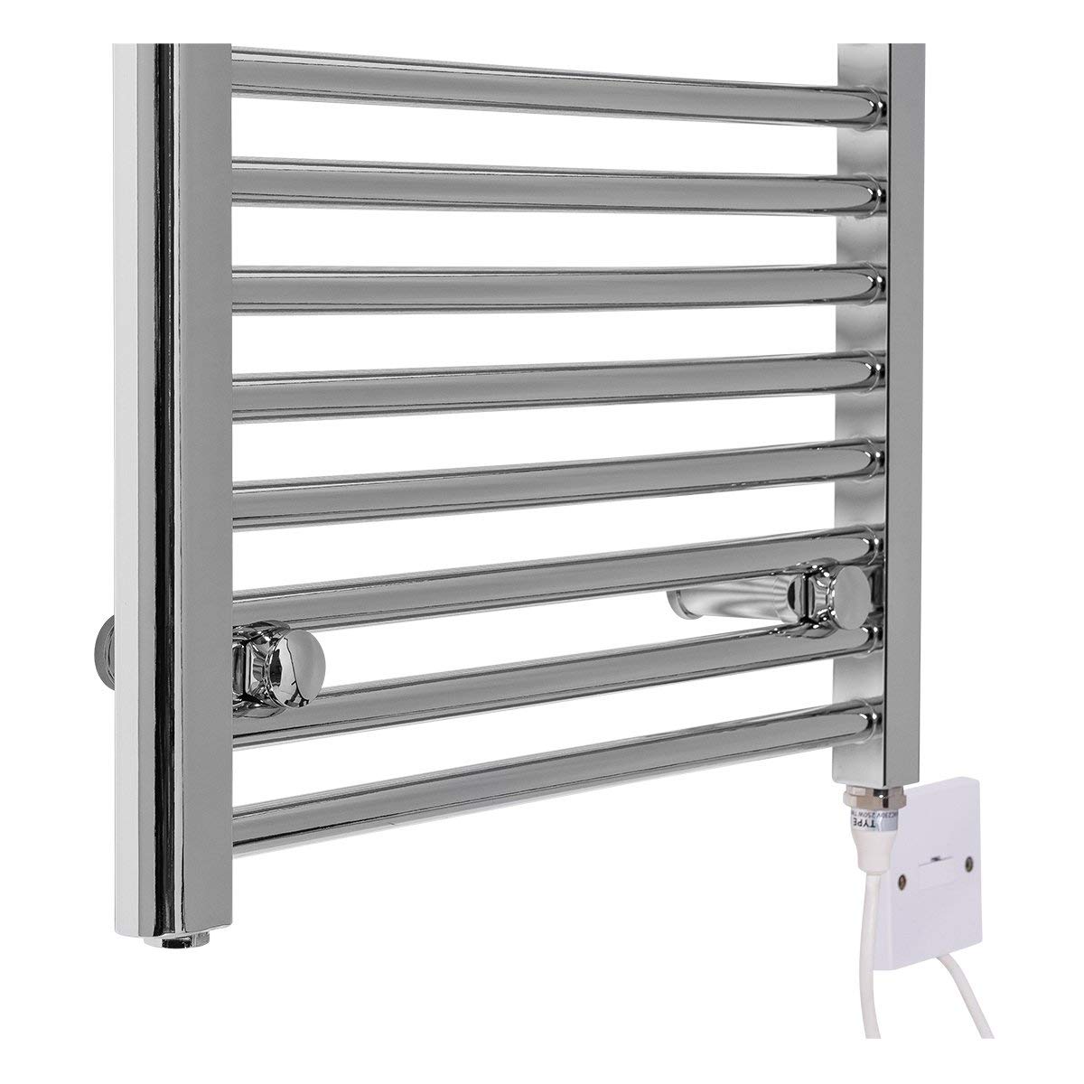 Warmehaus Electric Heated Towel Rail Warmer Radiator - Chrome Finish - 1100x500mm Manual 250W - Perfect for Bathroom, Spa & Luxury Home Heating