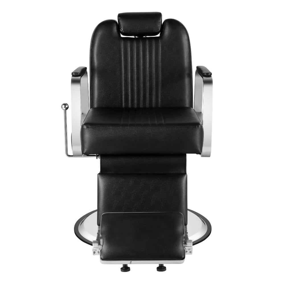 Professional Barber Chair - Adjustable Reclining Salon Chair with Swivel & Headrest for Hair Stylists | Beauty Equipment for Hairdressing, Styling & Shampoo Services | Perfect for Salons, Spas & Home Barber Stations