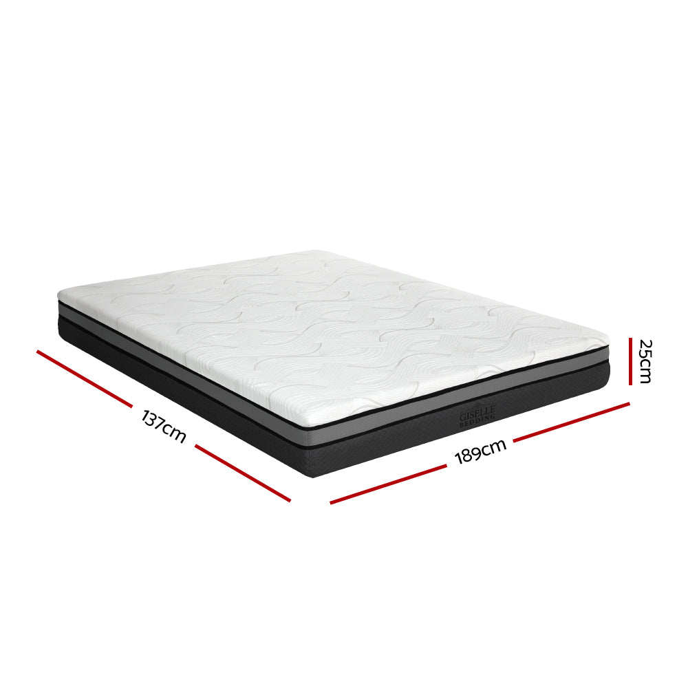 Belle Cool Gel Memory Foam Mattress 25cm (10 Inch) Thick Double Size - Pressure Relief & Temperature Regulation for Back Pain Relief, Perfect for Hot Sleepers & Side Sleepers - Bedroom, Guest Room, Dormitory Use