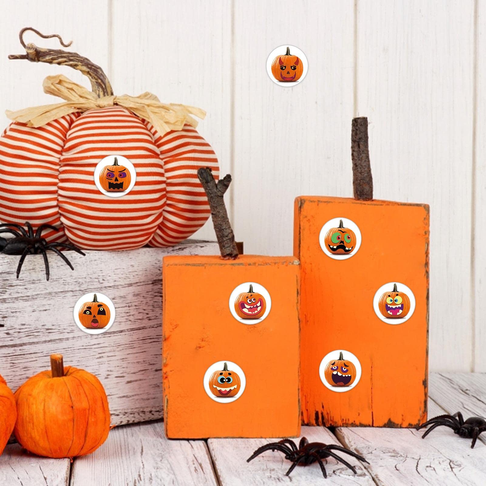 500 Halloween Stickers Roll - 8 Fun Pumpkin & Character Designs for Kids Trick or Treat, Party Favors & Classroom Decor - Waterproof DIY Decals for Notebooks, Scrapbooks & Halloween Party Supplies