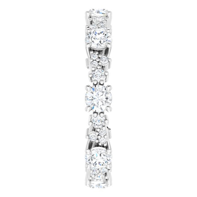 1.50 Carat Round Diamond Eternity Band Stackable Ring for Women - Wedding, Anniversary, Engagement Jewelry Gift - Perfect for Layering and Everyday Elegance
