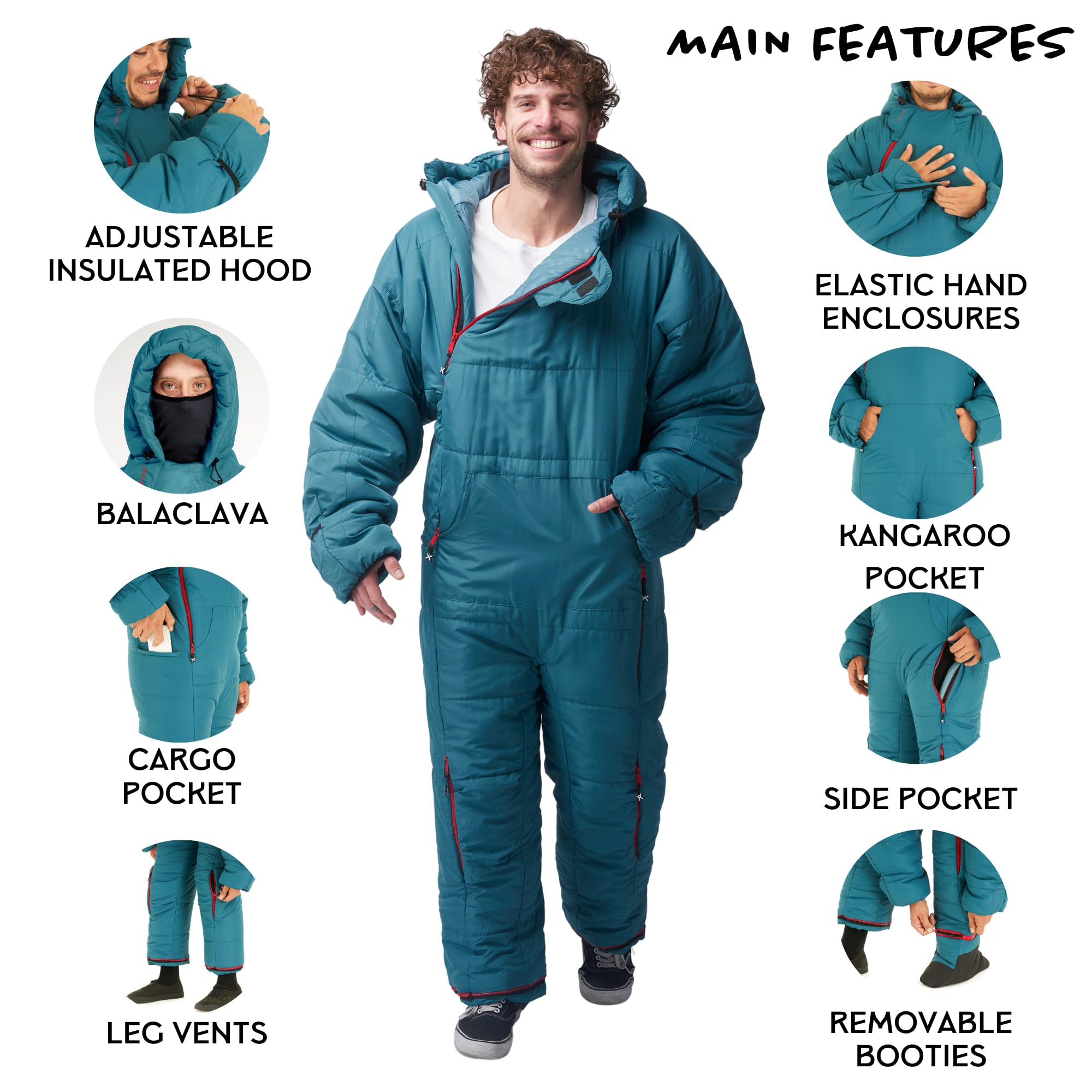 Selk'bag Original Wearable Sleeping Bag for Adults - Waterproof & Insulated Camping Sleeping Bag Suit for Hiking, Backpacking, Travel - Perfect for Outdoor Adventures & Cozy Indoor Lounging