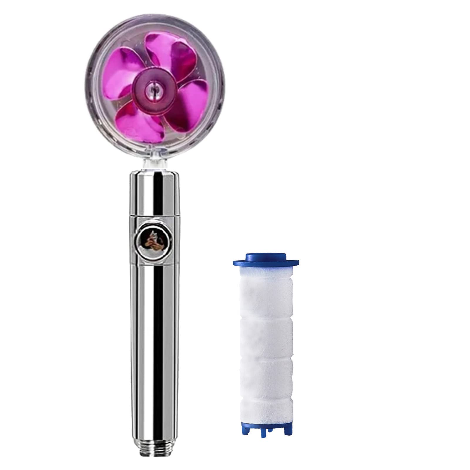High Pressure Hydrojet Shower Head with 360° Adjustable Propeller Vortex Technology | Handheld Showerhead with Pause Switch & Easy Install Filter | Perfect for Spa-Like Bathroom Experience & Water Conservation