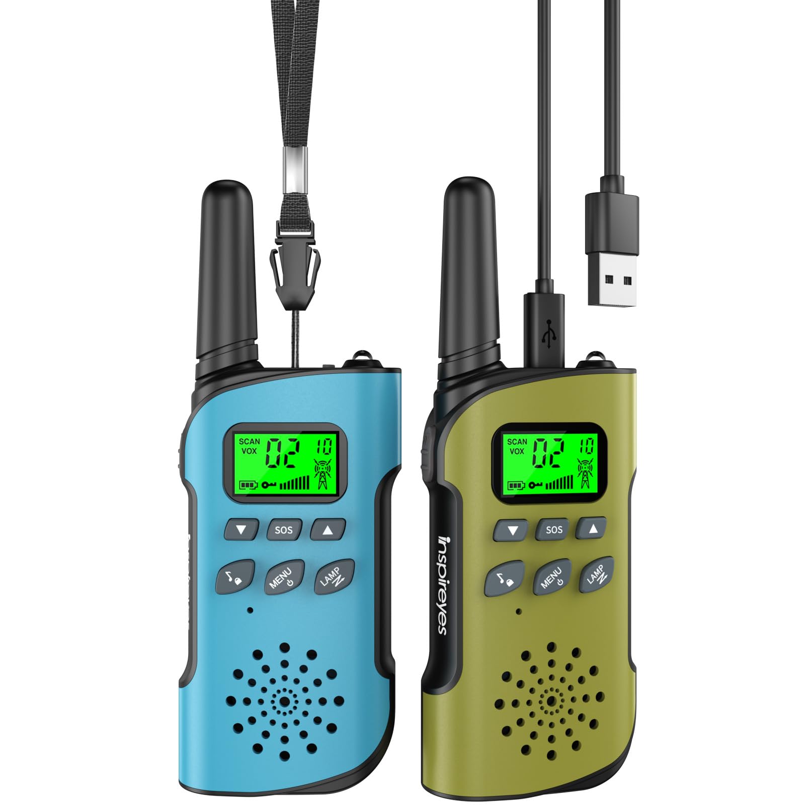 Rechargeable Walkie Talkies for Kids - Long Range 2 Way Radios for Outdoor Camping, Birthday & Christmas Gifts for Boys Ages 3-5, 5-8, 8-12 - Perfect for Easter Basket Stuffers, Backyard Games & Family Adventures (2 Pack)