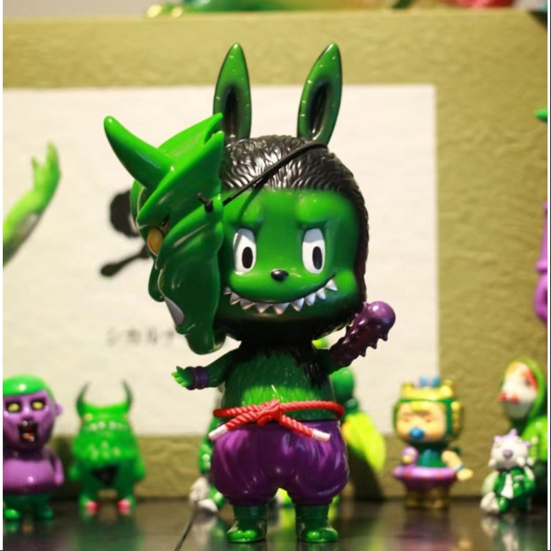 Labubu The Monsters X Oni Ninja Green Action Figure - 2019 Limited Edition Collectible Toy for Anime Fans | Perfect for Display, Gift Giving & Pop Culture Collections