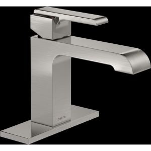 Delta Ara Single Hole Bathroom Faucet - Brushed Nickel Finish, Single Handle Bathroom Sink Faucet, 567LF-SSLPU, Perfect for Modern Bathrooms and Powder Rooms