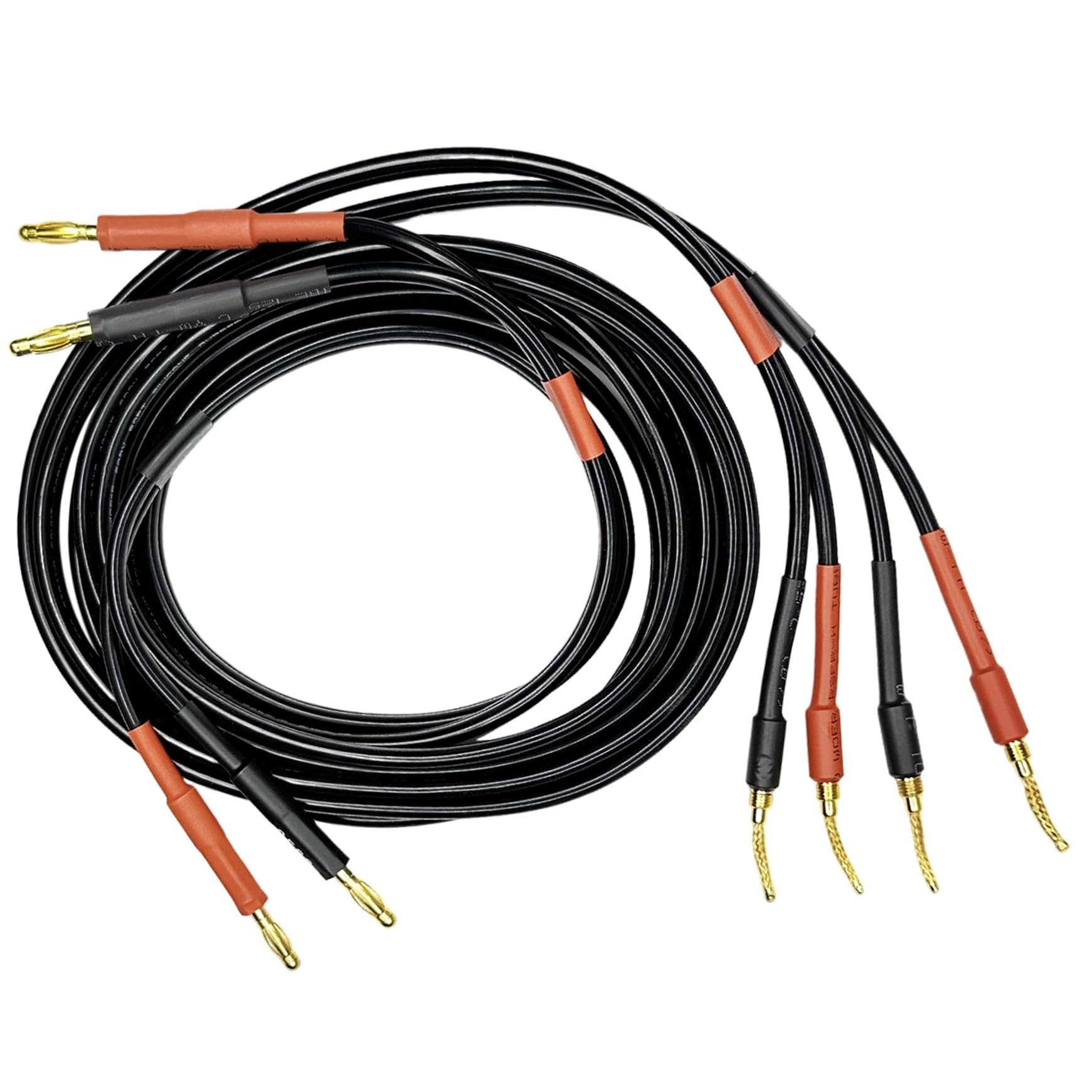 Premium 12 Gauge 680 Strand Super Soft Silicone Speaker Wire - 6 Feet Braided Banana Plug Cable (CESS-277-6f) with Spring Clips for Banana to 4mm Standard Plug | Perfect for Home Audio Systems, Studio Equipment & DIY Speaker Projects
