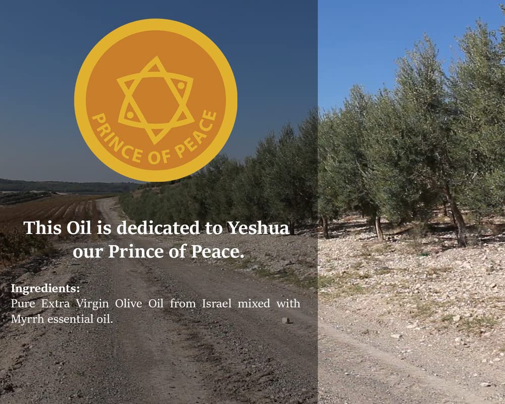 Prince of Peace Anointing Oil from Jerusalem - 8.45 Fl Oz Holy Spiritual Oil Handmade with Natural Ingredients - Blessed for Religious Ceremonies, Wedding Anointing & Spiritual Healing - Perfect for Prayer, Worship & Sacred Rituals