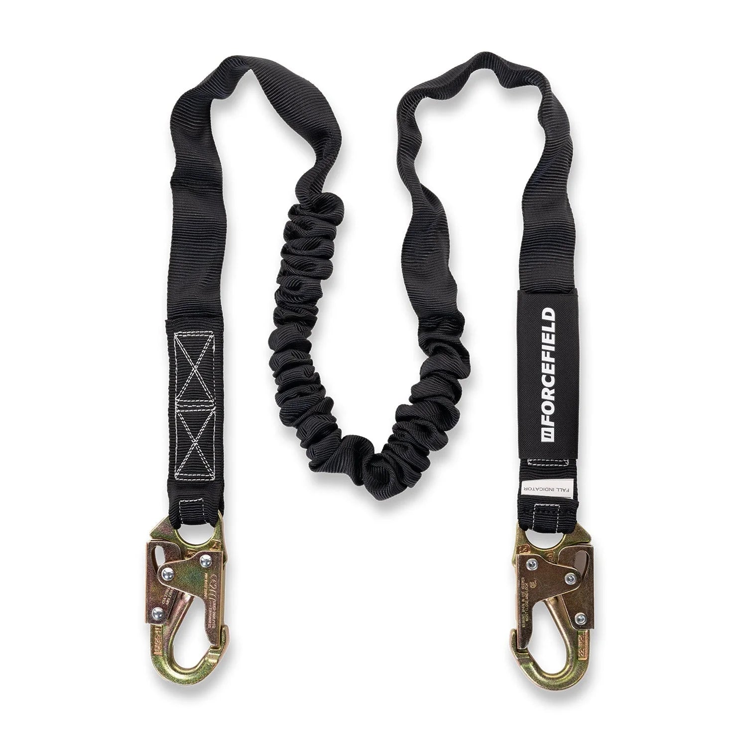 Forcefield Shock Absorbing Lanyard with 2 Snap Hooks - Heavy Duty Safety Lanyard for Construction, Roofing & Fall Protection - EAL0202