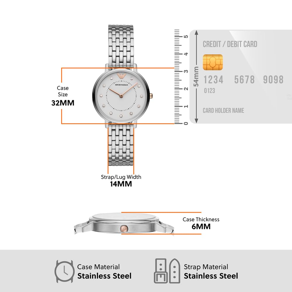Emporio Armani AR80023 Women's Luxury Watch & Jewelry Gift Set - Perfect for Birthday, Anniversary & Special Occasion Gifts