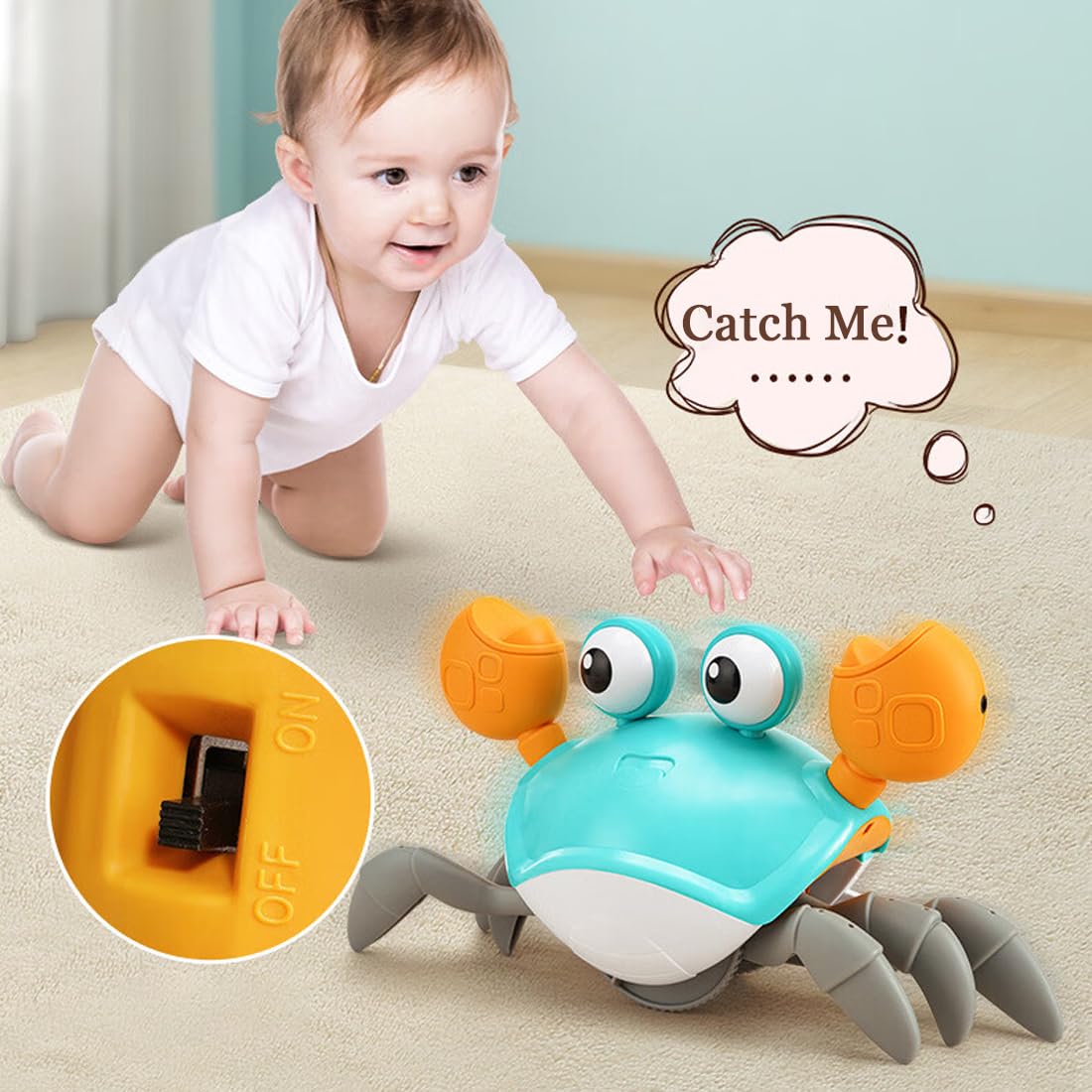 Interactive Dancing Crab Dog Toy with Music & Lights - Fun Chew Toy for Puppy, Small & Medium Dogs - Relieves Boredom & Anxiety - Perfect Pet Gift for Playtime & Training