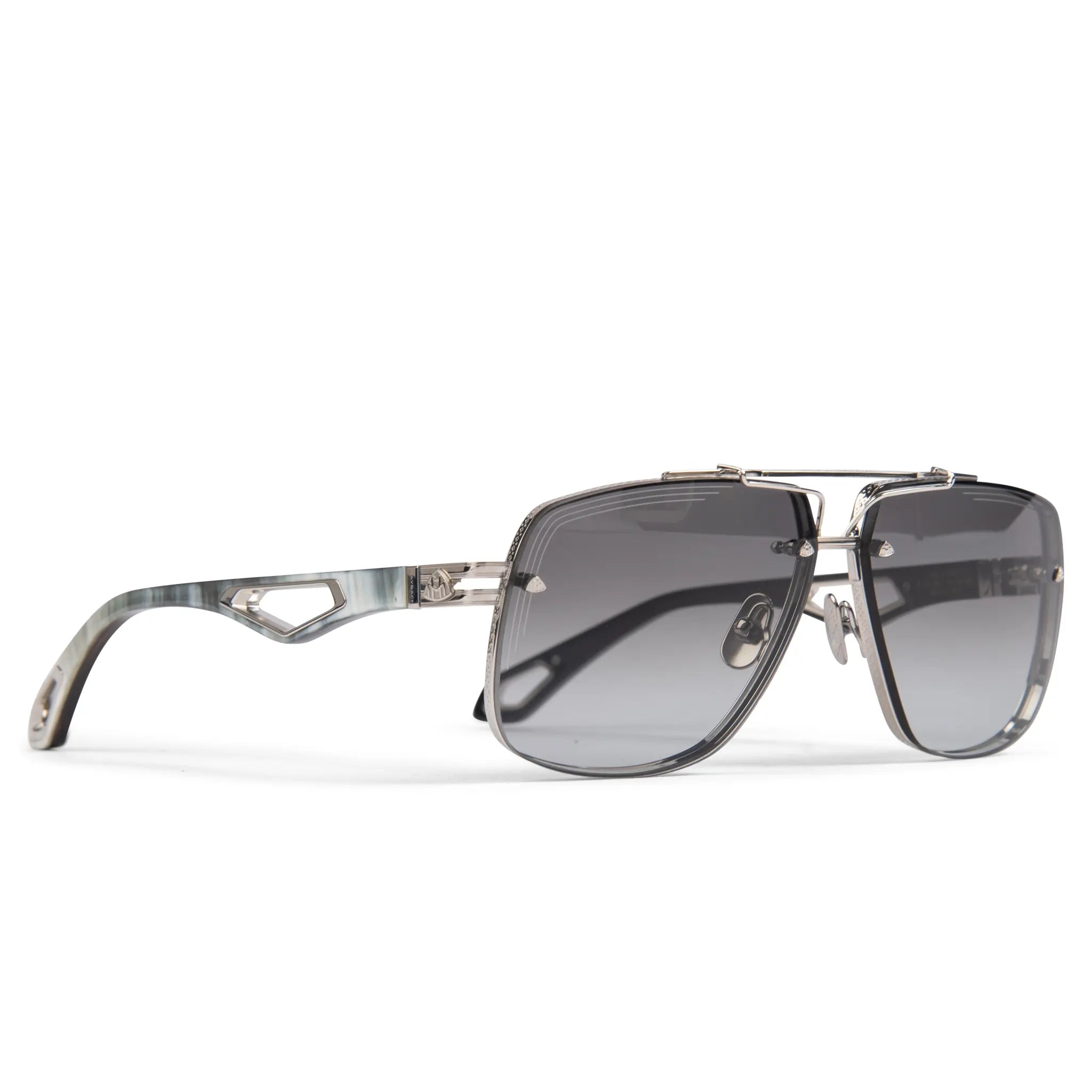Maybach Eyewear The King II P HT Z63 Platinum Grey Gradient Polarized Sunglasses for Men - Luxury UV Protection Shades for Driving, Travel & Outdoor Activities