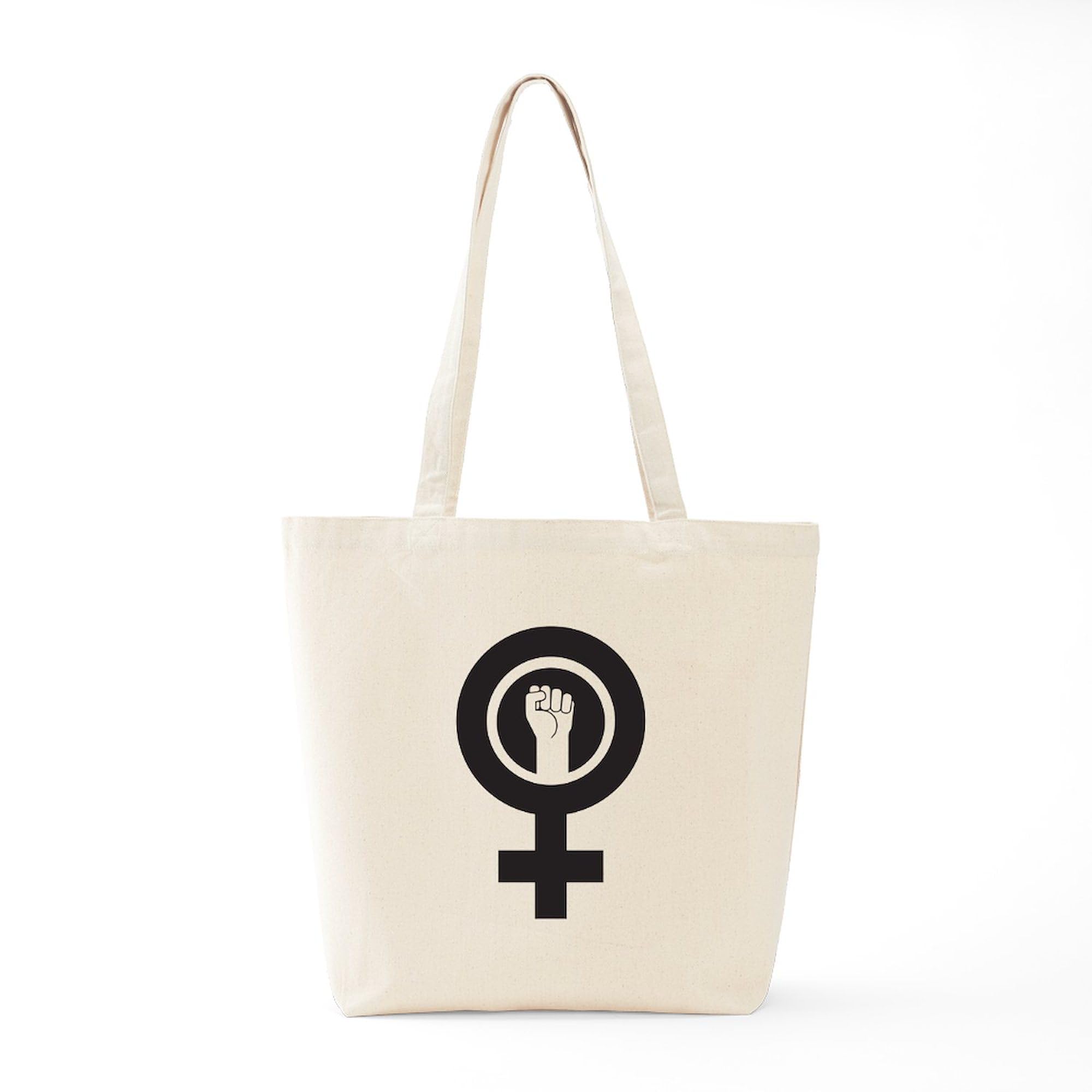 Feminist Power Tote Bag - Eco-Friendly Natural Canvas Reusable Shopping Bag for Women | Perfect for Groceries, Beach Trips & Work Commute