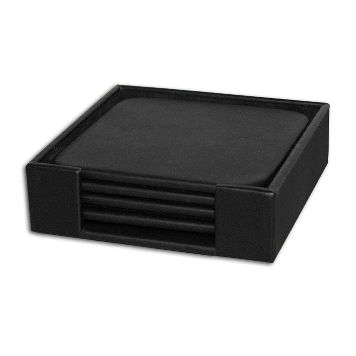 Premium DACASSO Leatherette Conference Room Desk Set - 8-Piece Black Executive Leather Desk Blotter & Writing Surface Protector - Ideal for Office Meetings, Presentations & Professional Workspaces