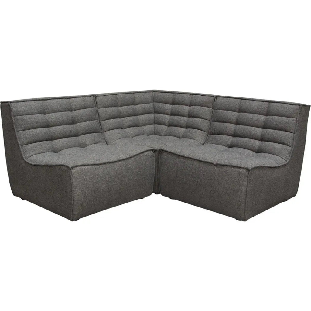 3-Piece Corner Modular Sectional Sofa in Grey - Modern L-Shaped Couch for Living Room, Lounge & Family Room