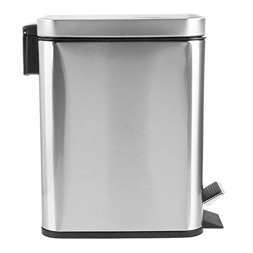 Stainless Steel Step Pedal Trash Can 5L - Durable Garbage Bin for Home, Office, Kitchen, Bathroom & Bedroom - Perfect for Waste Disposal in Living Spaces & Workspaces