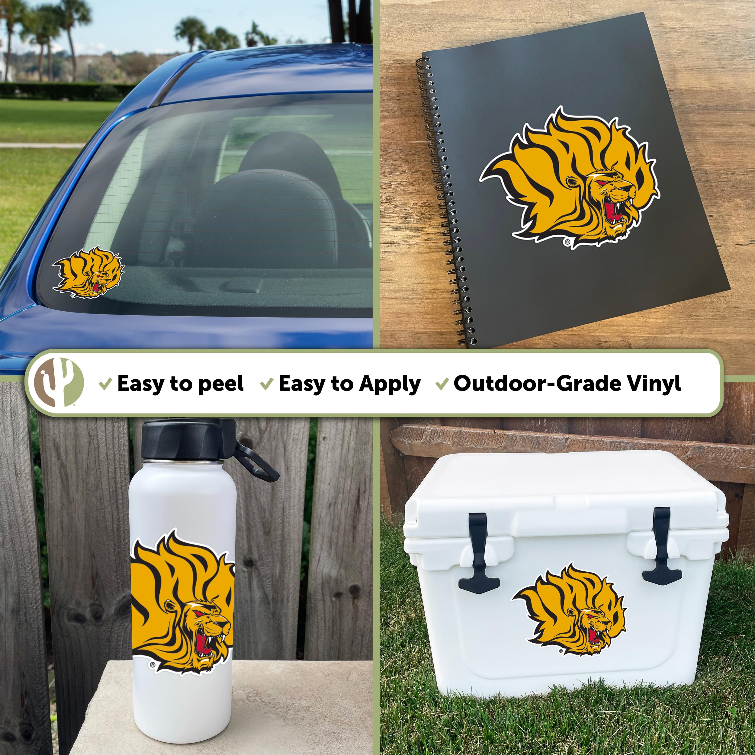 UAPB Golden Lions Vinyl Decal Sticker - University of Arkansas Pine Bluff Desert Cactus Design for Laptop, Water Bottle, Car & Scrapbook - Perfect for School Spirit, College Pride & Fan Gifts