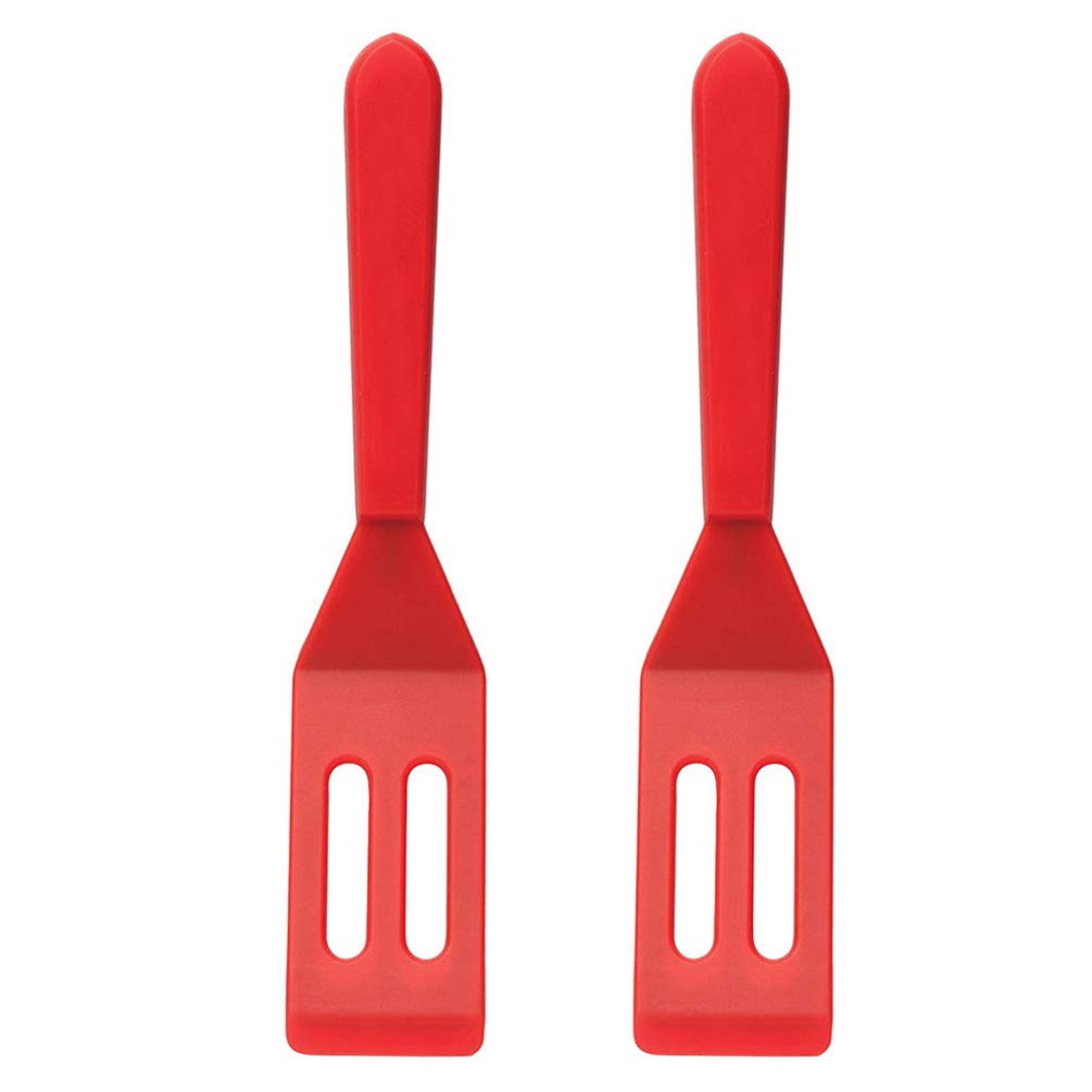 2-Pack Heat-Resistant Silicone Spatulas for Cooking & Baking - Non-Stick Kitchen Utensil Set with Shovel Cream Design - Perfect for Flipping Steaks, Mixing Batter & Serving Desserts