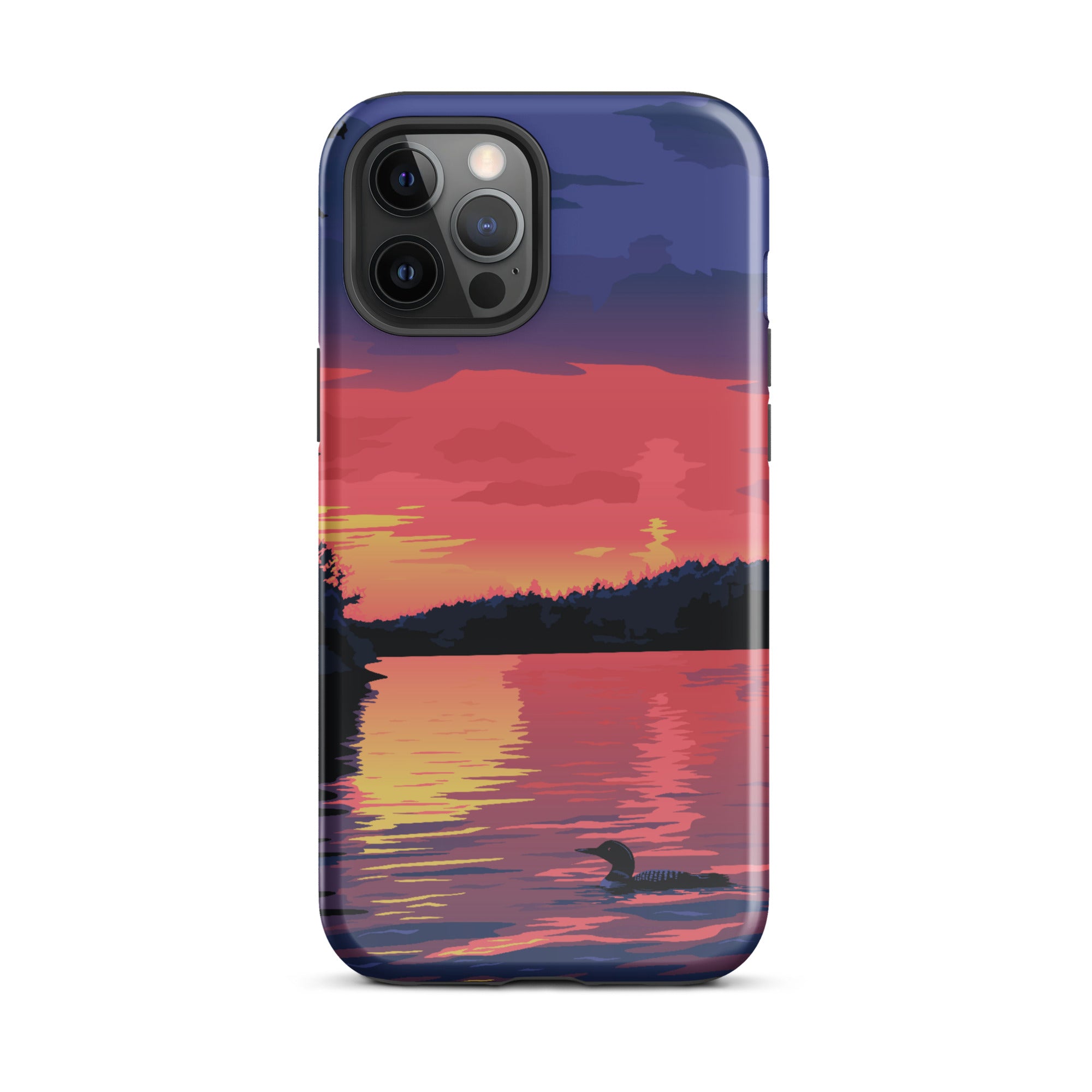 Premium iPhone Protective Case with Sunset Loon Design - Shockproof & Scratch-Resistant Cover for iPhone [Models] | Perfect for Outdoor Adventures, Travel & Daily Protection