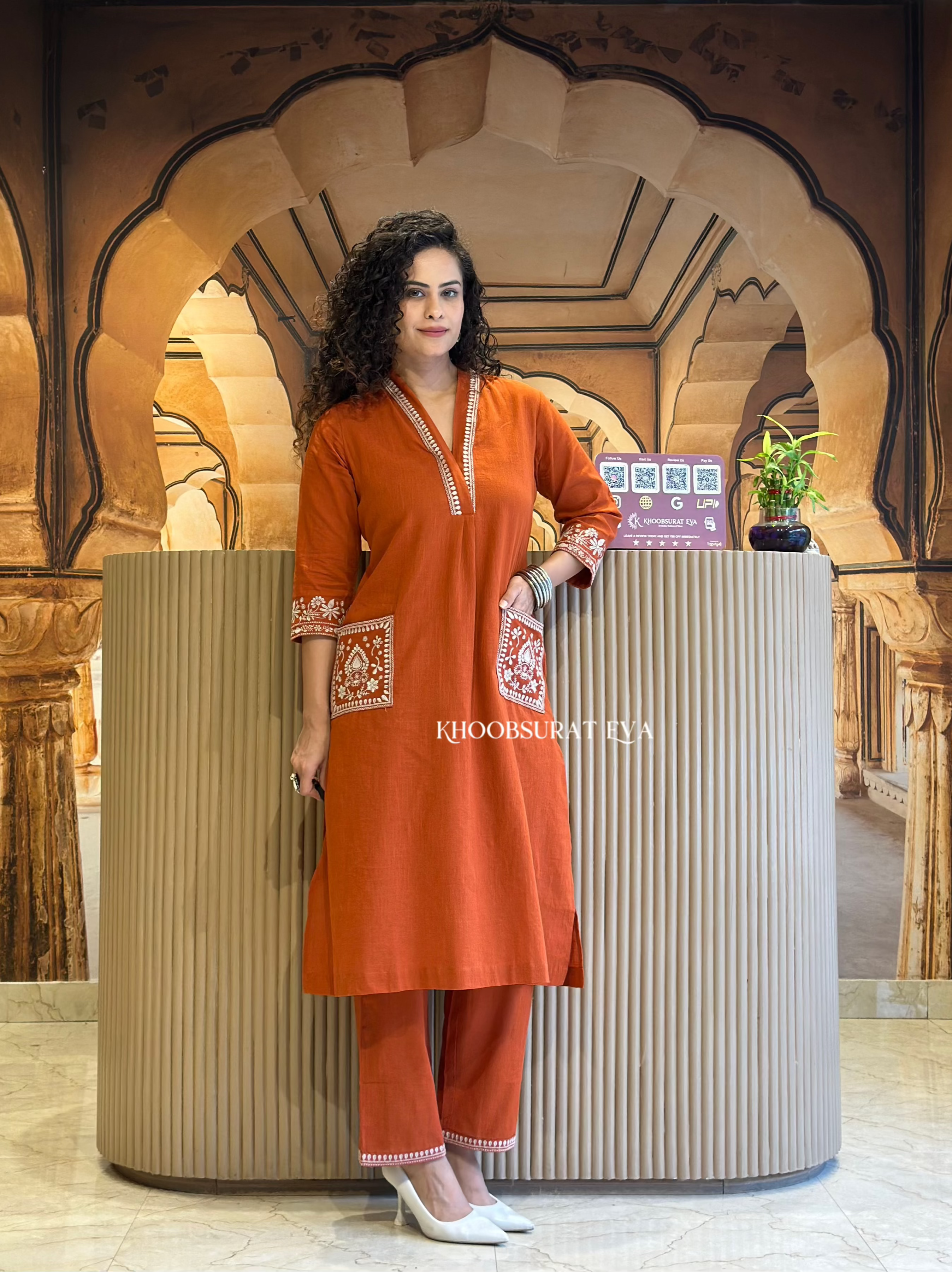 Stylish Rust Kurta Set for Women | Traditional Indian Ethnic Wear | Perfect for Festivals, Weddings & Casual Outings