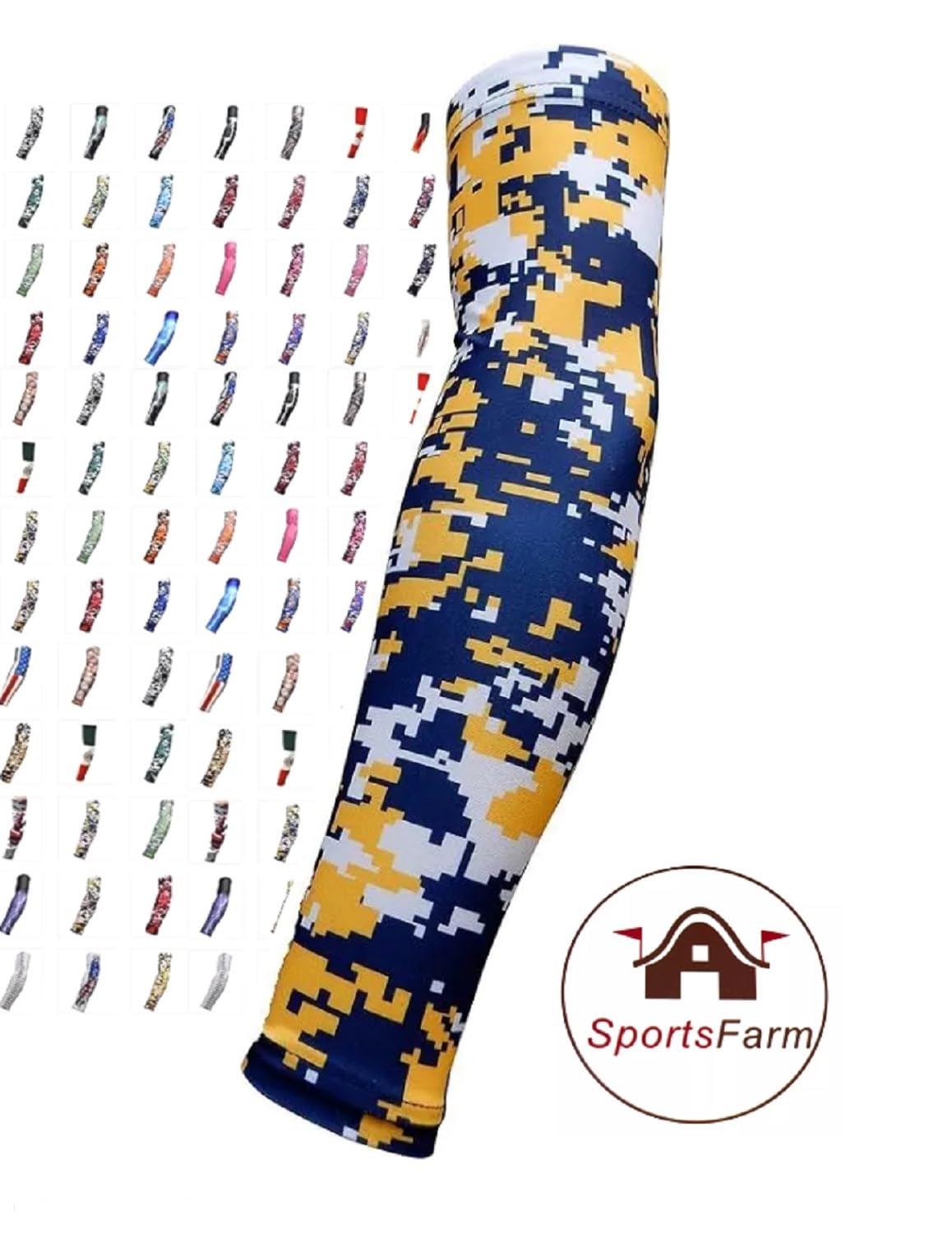 Metallic Gold Arm Sleeves for Sports & Fitness - Breathable UV Protection Sleeves for Men, Women, Youth - Perfect for Running, Basketball, Cycling & Outdoor Activities