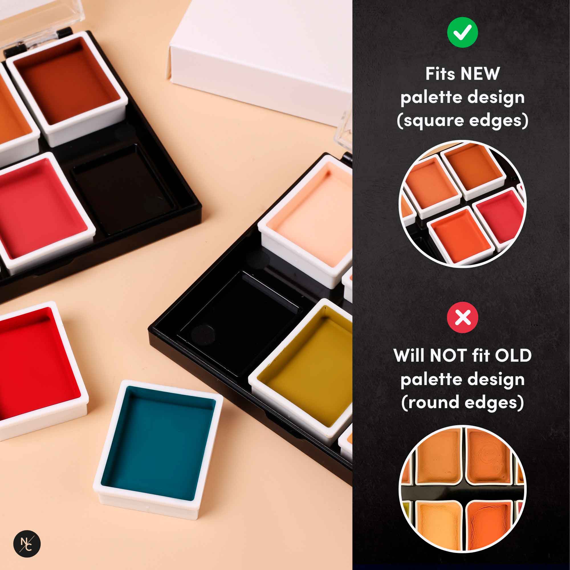Narrative Cosmetics Alcohol Palette Refill Pans - 12 Skin Tone Shades for Professional Makeup Artists | Perfect for Face Contouring, Highlighting & Airbrush Makeup