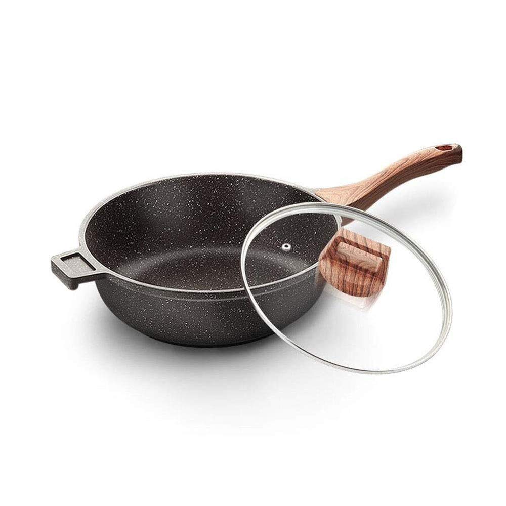 Nonstick Copper Wok Pan Set with Lid, Frying Basket & Steam Rack - Small Size for Stir Fry, Deep Frying & Steaming - Perfect for Asian Cooking, Home Chefs & Healthy Meals