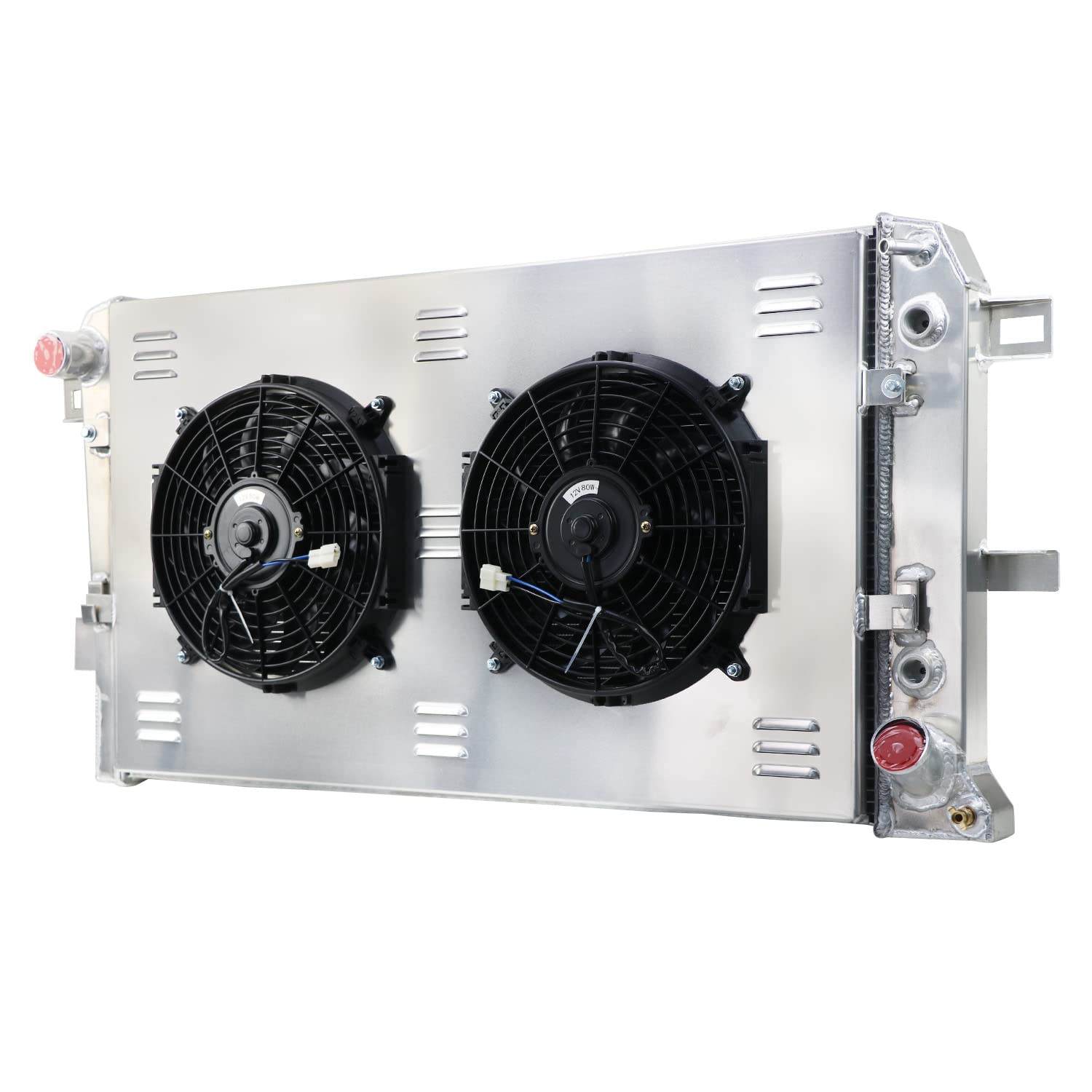 Aluminum Radiator for 2001-2005 GMC Chevy Silverado Sierra 3500 2500 HD 6.6L - 44MM 3 Row Core Cooling System with Electric Fan & Relay Kit - Perfect for Off-Roading, Towing & Heavy-Duty Performance