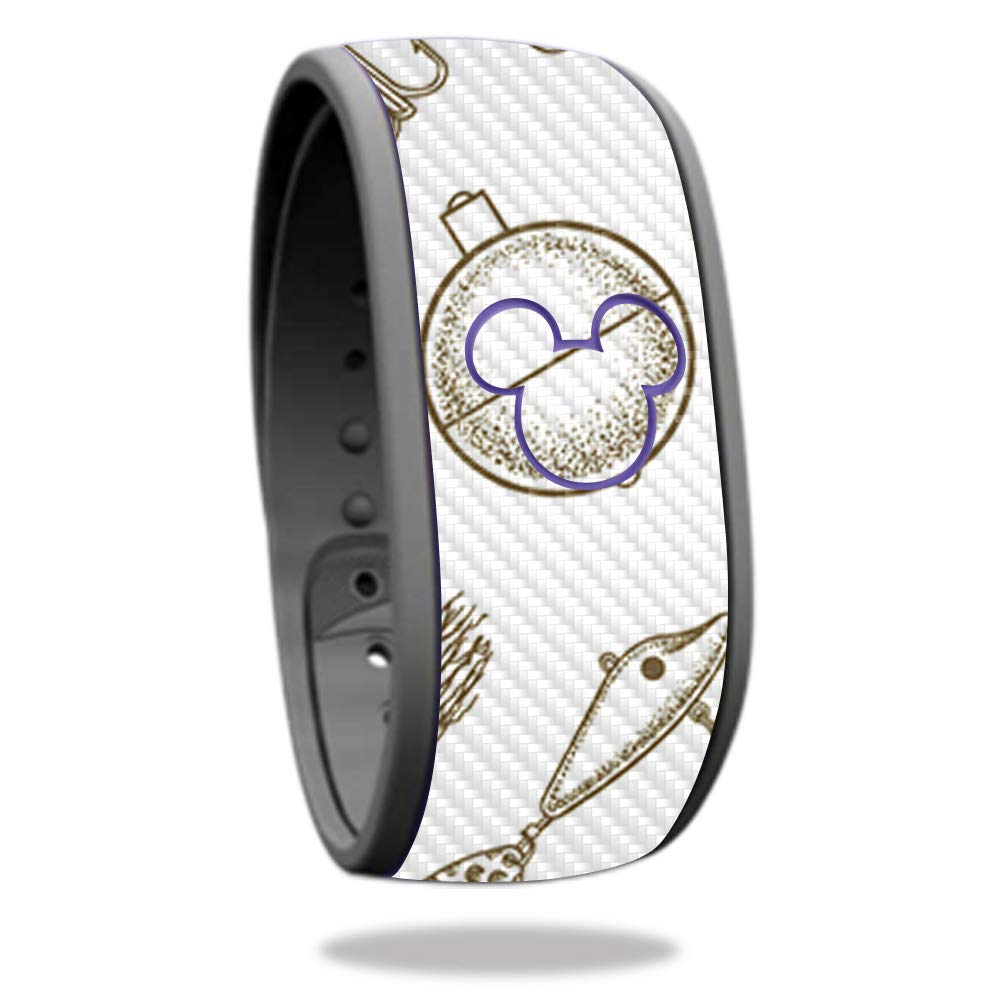 MightySkins Carbon Fiber Skin for Disney MagicBand - Retro Lures Design | Protective & Durable Textured Cover | Easy to Apply & Remove | Made in USA | Perfect for Theme Parks, Disney Trips & Collectors