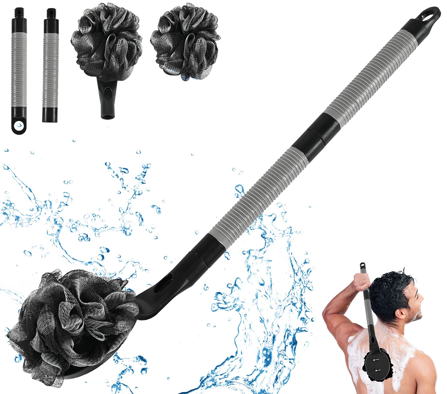 Long Handle Loofah Scrubber - 21.7
