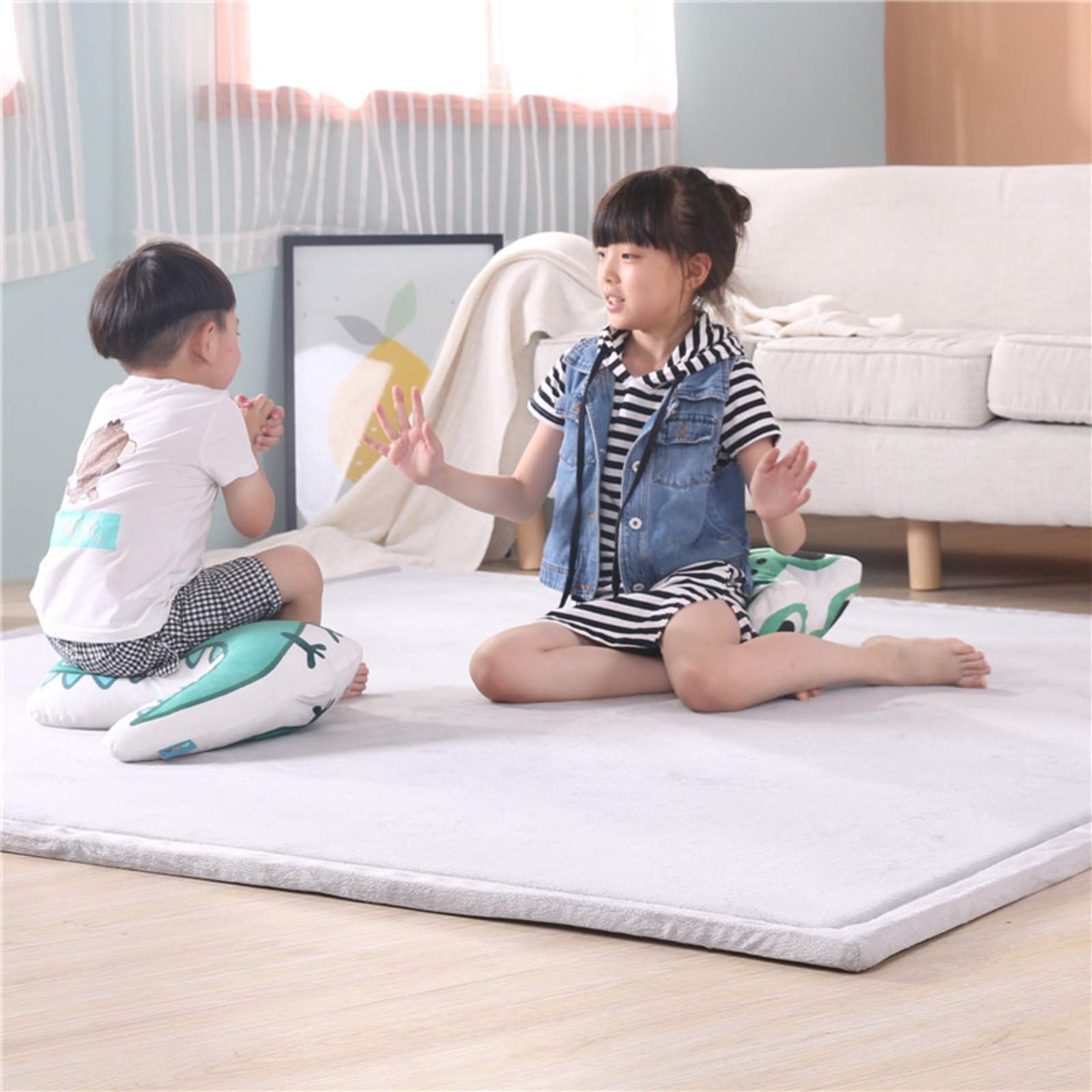Coral Velvet Nursery Rug for Kids - Play Mat & Crawling Rug (79x59in) - Perfect for Baby Rooms & Play Areas