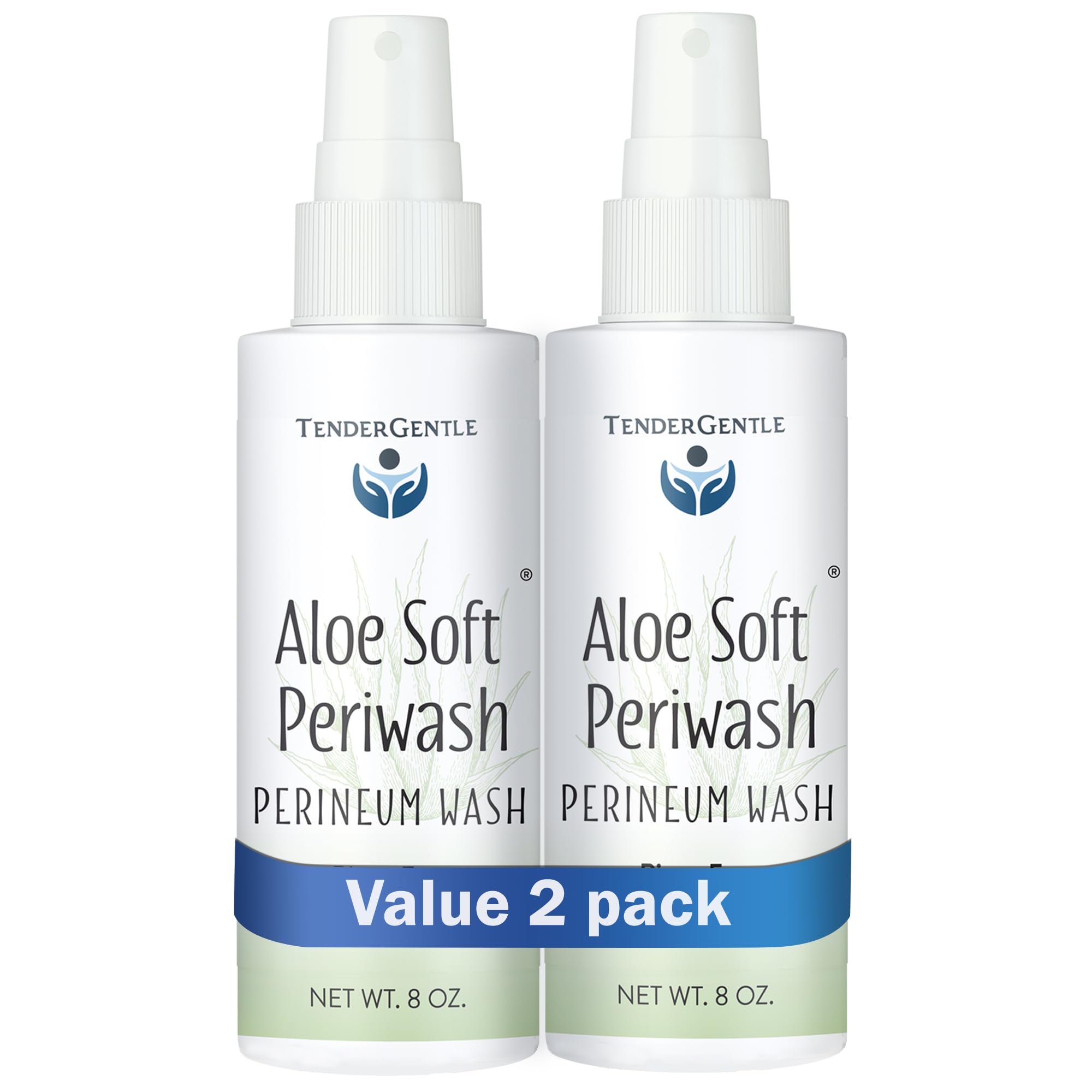 Aloe Vera Perineal Spray - 2 Pack 8 oz No-Rinse Perineum Wash for Postpartum Care - Soothes & Cleanses with Aloe Extract - Ideal for Post-Delivery Recovery & Feminine Hygiene