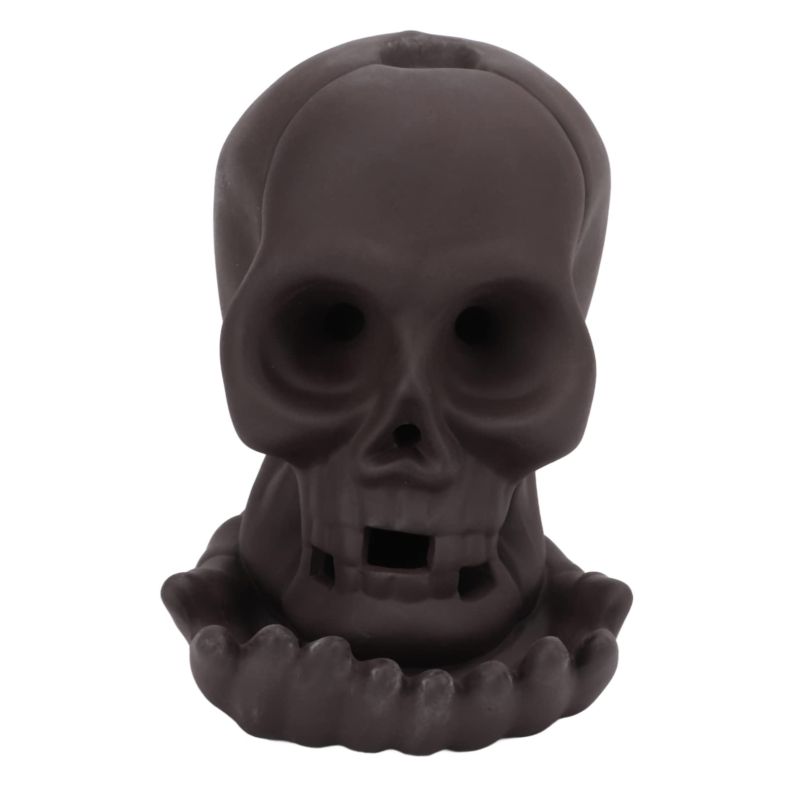 Purple Sand Skull Backflow Incense Burner with LED Light - Waterfall Aromatherapy Holder for Relaxation, Meditation & Better Sleep