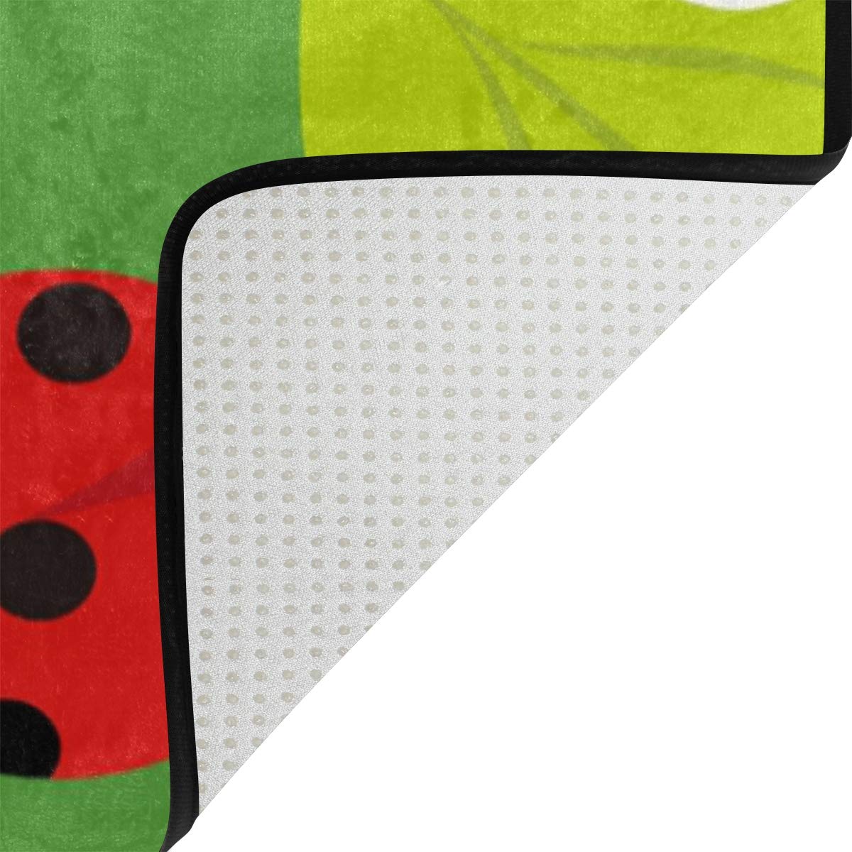 ALAZA Cartoon Ladybug Leaves Non-Slip Area Rug 5'3