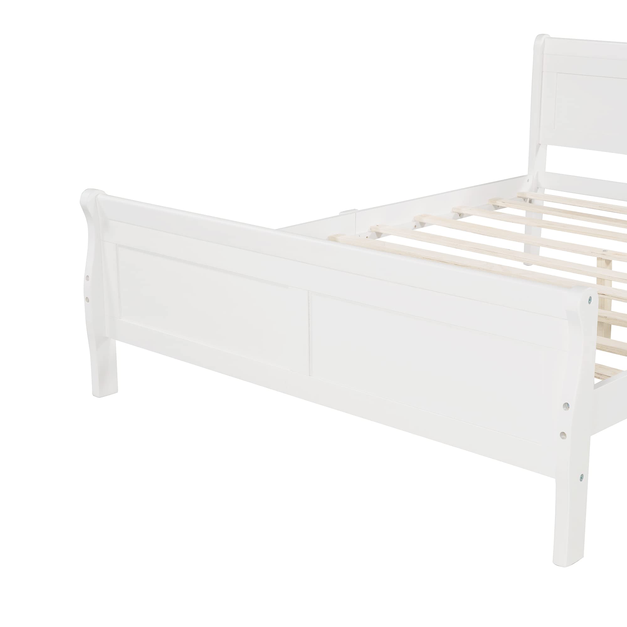 Harper & Bright Designs Full Size Wood Platform Bed Frame with Headboard & Slats - No Box Spring Needed - Sturdy Support Legs - Perfect for Bedrooms, Guest Rooms & Dormitories