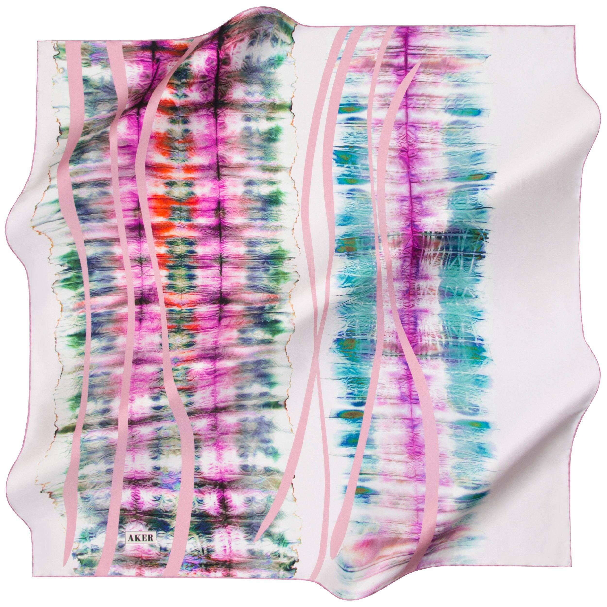 Luxury Aker Silk Scarf for Women - Elegant Floral Print Fashion Accessory (No.91) - Perfect for Office, Party & Wedding Outfits
