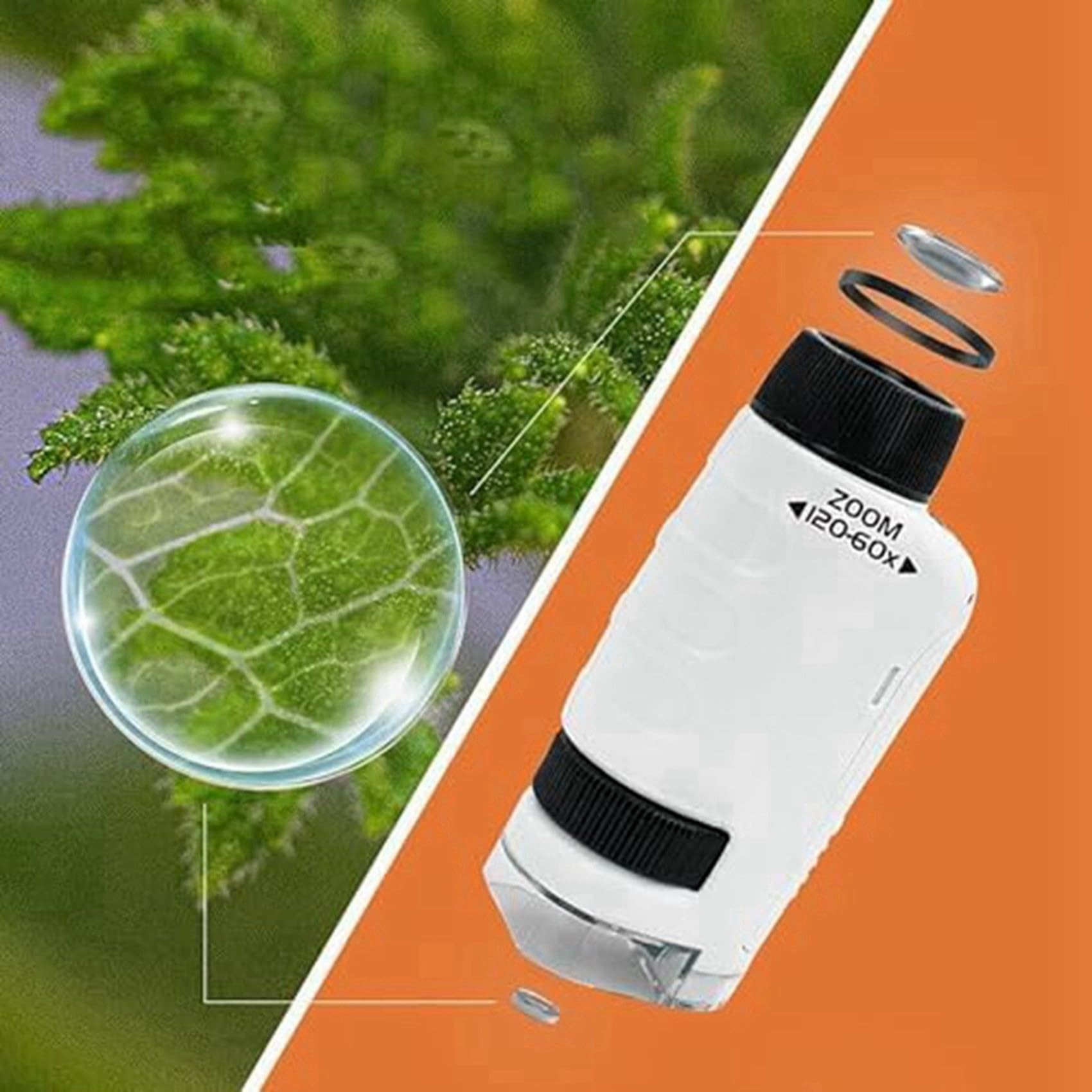 Abledance 3X Minilabsters Miniscope Kids - Portable Microscope for Children | STEM Educational Toy | Perfect for Classroom Science Experiments & Outdoor Nature Exploration (White)