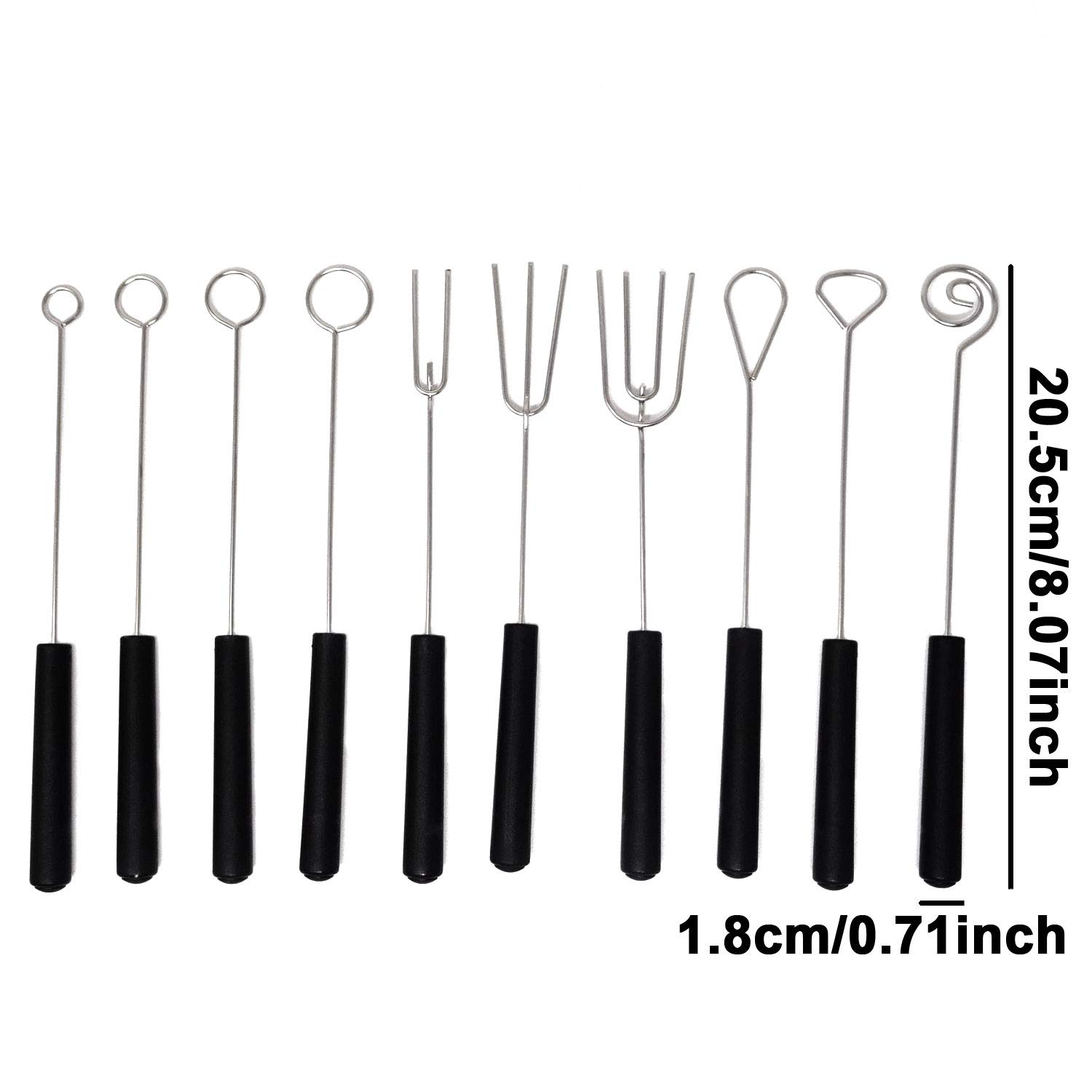 10PCS Stainless Steel Chocolate Candy Dipping Forks - Professional Fondue Forks Set for Baking, Dessert Making & Candy Dipping - Perfect for Parties, Weddings & Home Kitchen Use