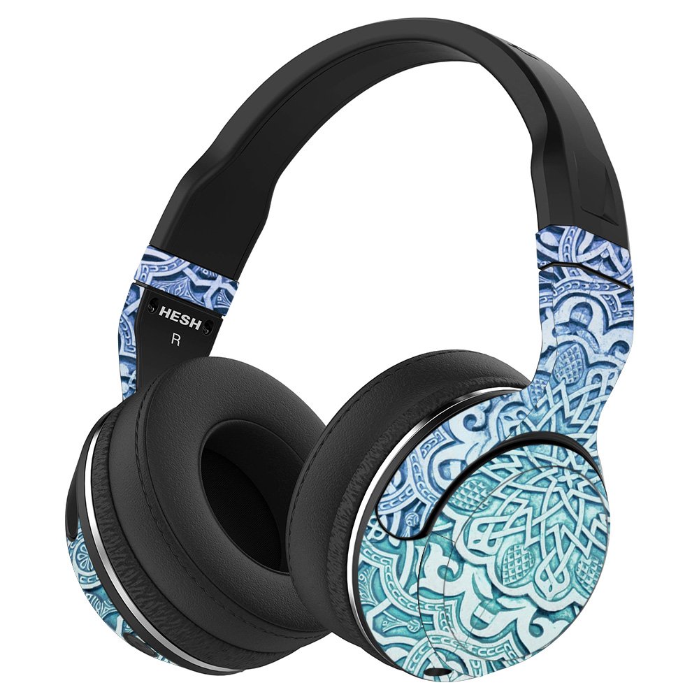 MightySkins Vinyl Wrap Cover for Skullcandy Hesh 2 Wireless Headphones - Carved Blue Design | Protective & Durable Skin | Easy to Apply & Remove | Made in USA | Perfect for Travel, Gym & Daily Use