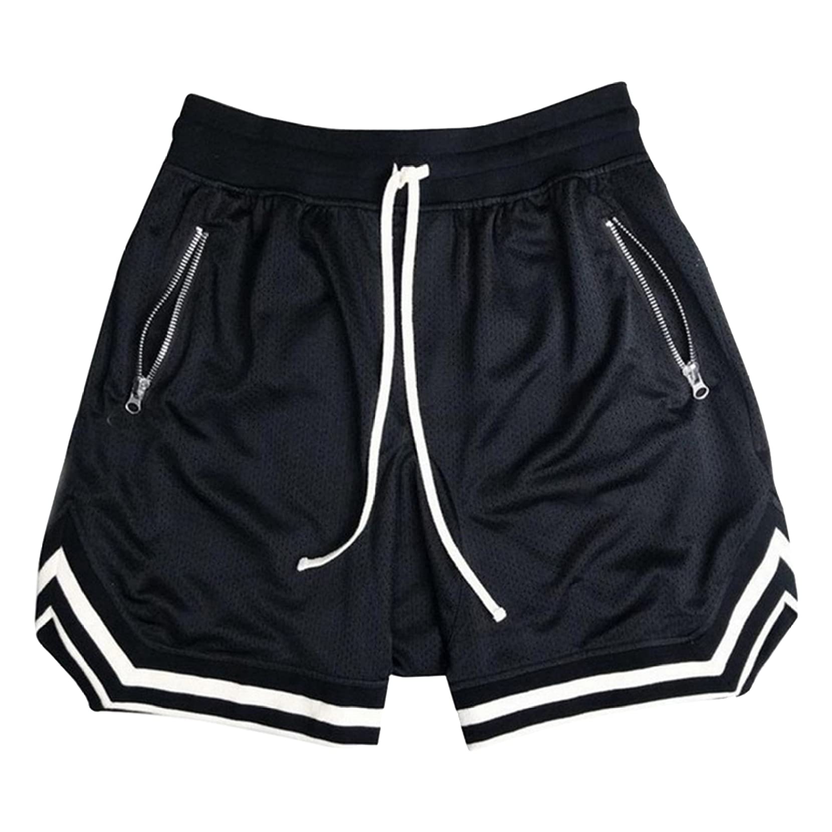 **Huimingda Men's Athletic Gym Shorts - Workout, Basketball & Casual Sports Shorts with Zipper Pockets - Perfect for Running, Training & Gym**