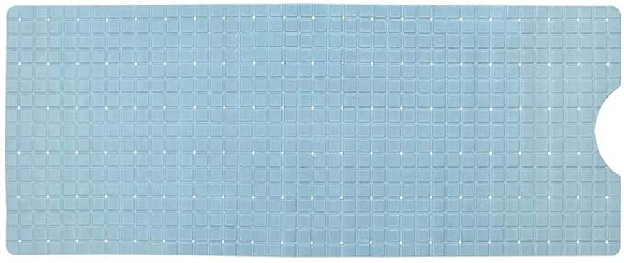 Non-Slip Square Bath Mat with Suction Cups & Drain Holes | Machine Washable Blue Shower Mat for Bathtub & Tub | Perfect for Bathroom Safety & Wet Floor Protection