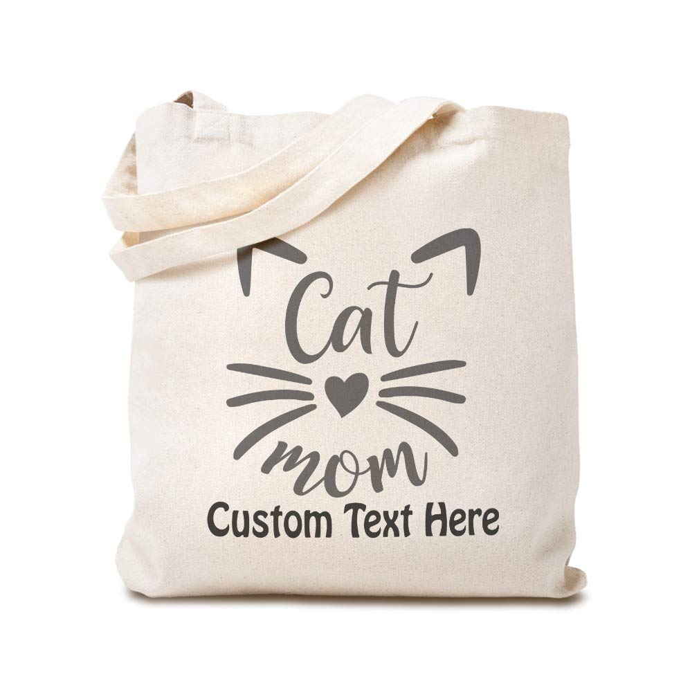 Eco-Friendly Canvas Tote Bag for Women - Reusable Shopping & Beach Bag with Cat Design - Perfect Gift for Cat Moms on Mother's Day, Grocery Trips & Beach Outings