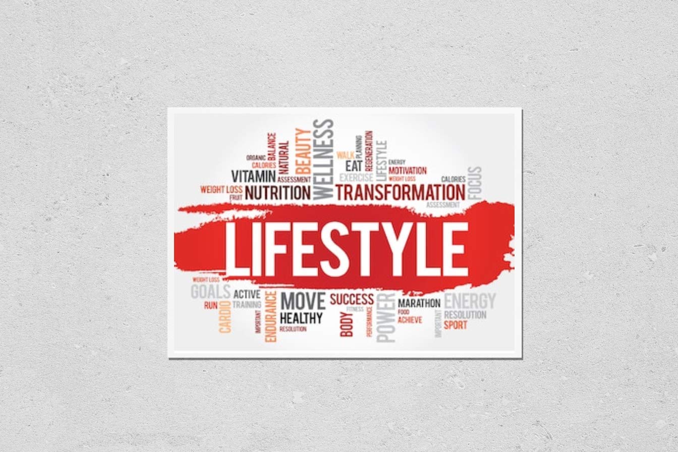 KwikMedia Lifestyle Word Cloud Poster - Fitness, Sports & Health Motivational Wall Art for Home, Office & Gym Decor