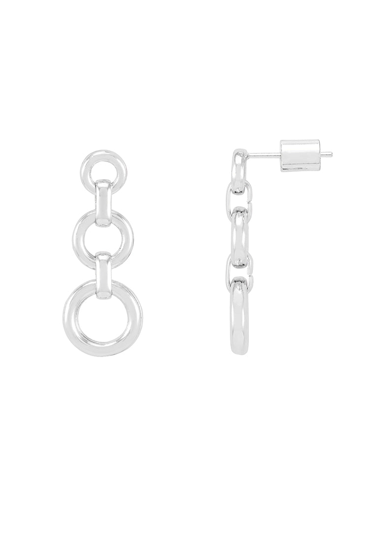 Elegant Graduated Round Link Drop Earrings for Women - Perfect for Weddings, Parties & Everyday Wear