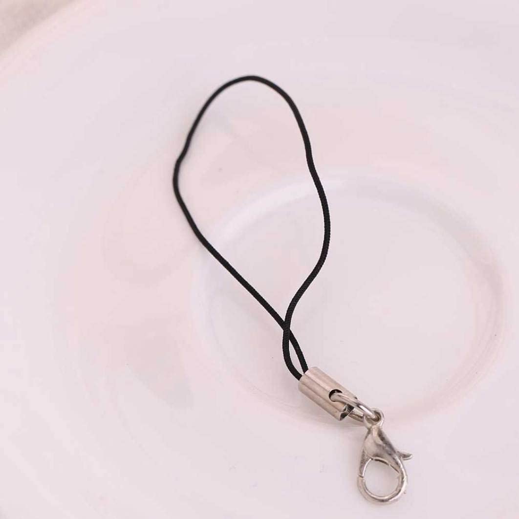50 Pcs Black Lobster Clasp Phone Charm Holders - Jewelry Accessory Lanyard Straps for Mobile Phones, Perfect for DIY Crafts, Keychains & Gift Packaging