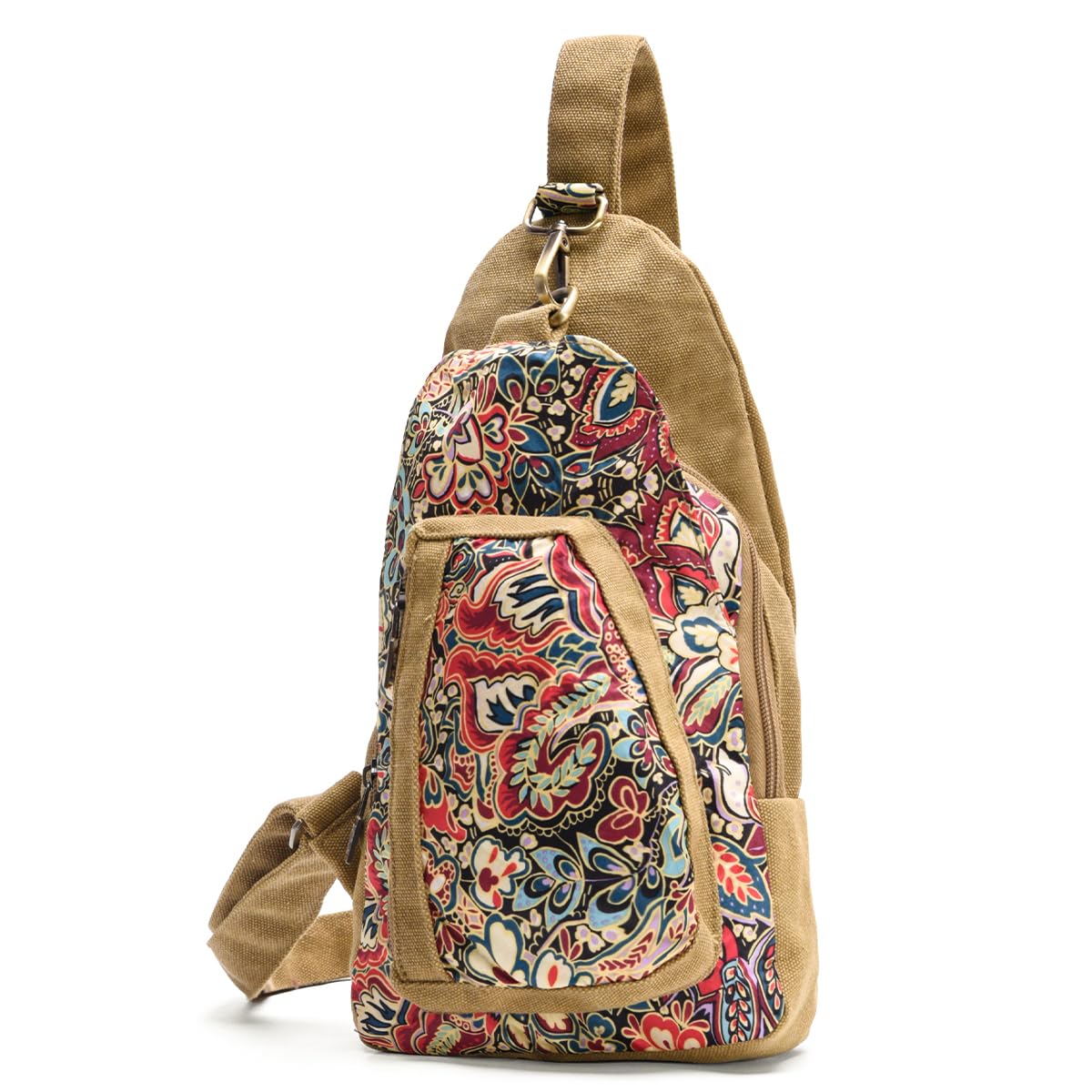 Black Butterfly Canvas Chest Bag - Small Crossbody Pack for Travel, Hiking & Outdoor Adventures - Stylish Inclined Shoulder Bag for Women & Men