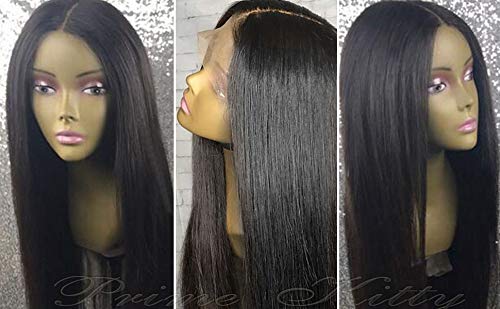 360 Lace Frontal Wig Human Hair Straight Brazilian Virgin Hair Wigs with Baby Hair for Black Women - 10A Grade Silky Straight 360 Full Lace Wig 180% Density 12 Inch - Perfect for Daily Wear, Special Occasions & Protective Styling
