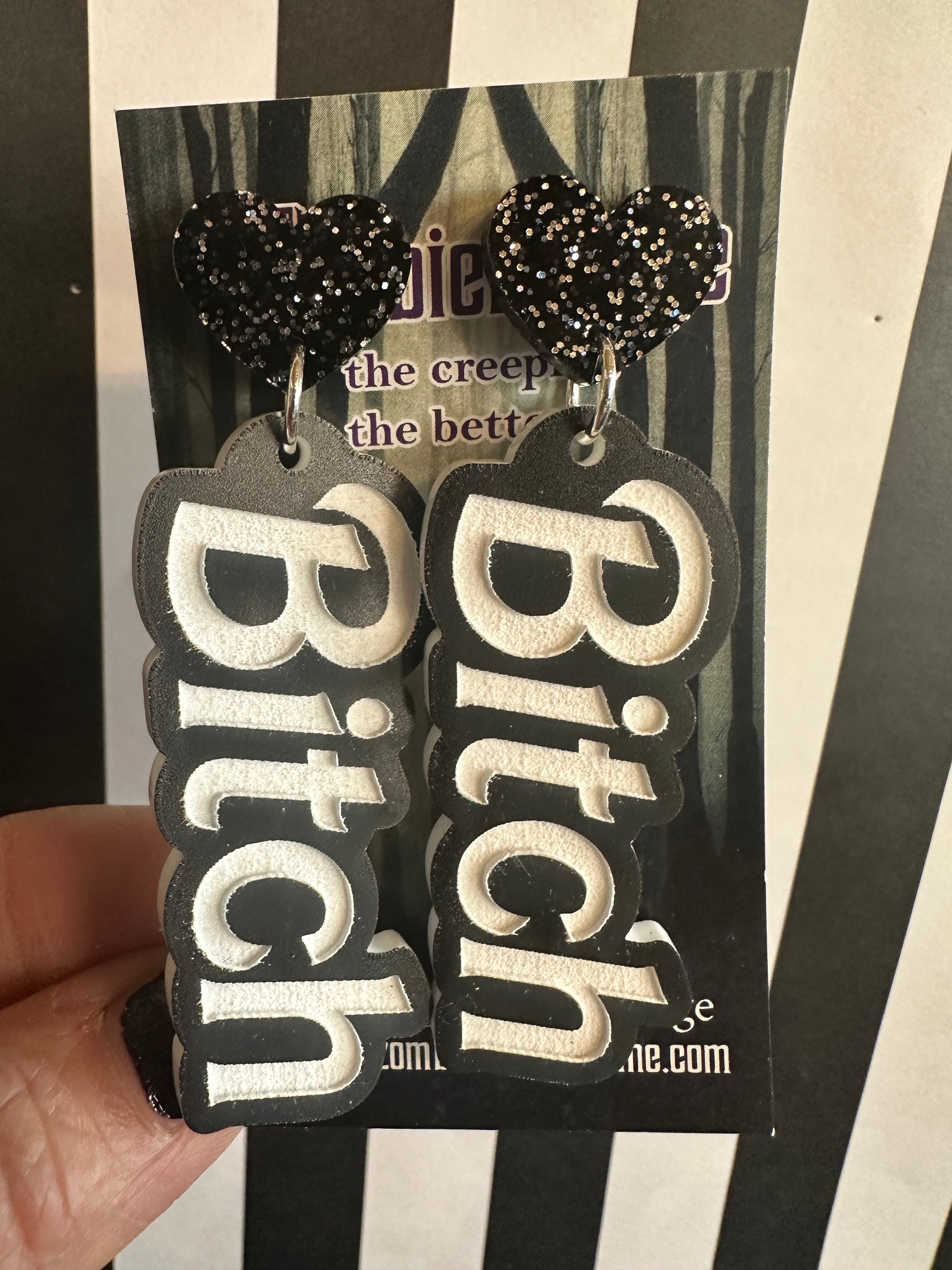Trendy Bitch Earrings for Women - Stylish Statement Jewelry for Parties, Nightlife & Everyday Wear