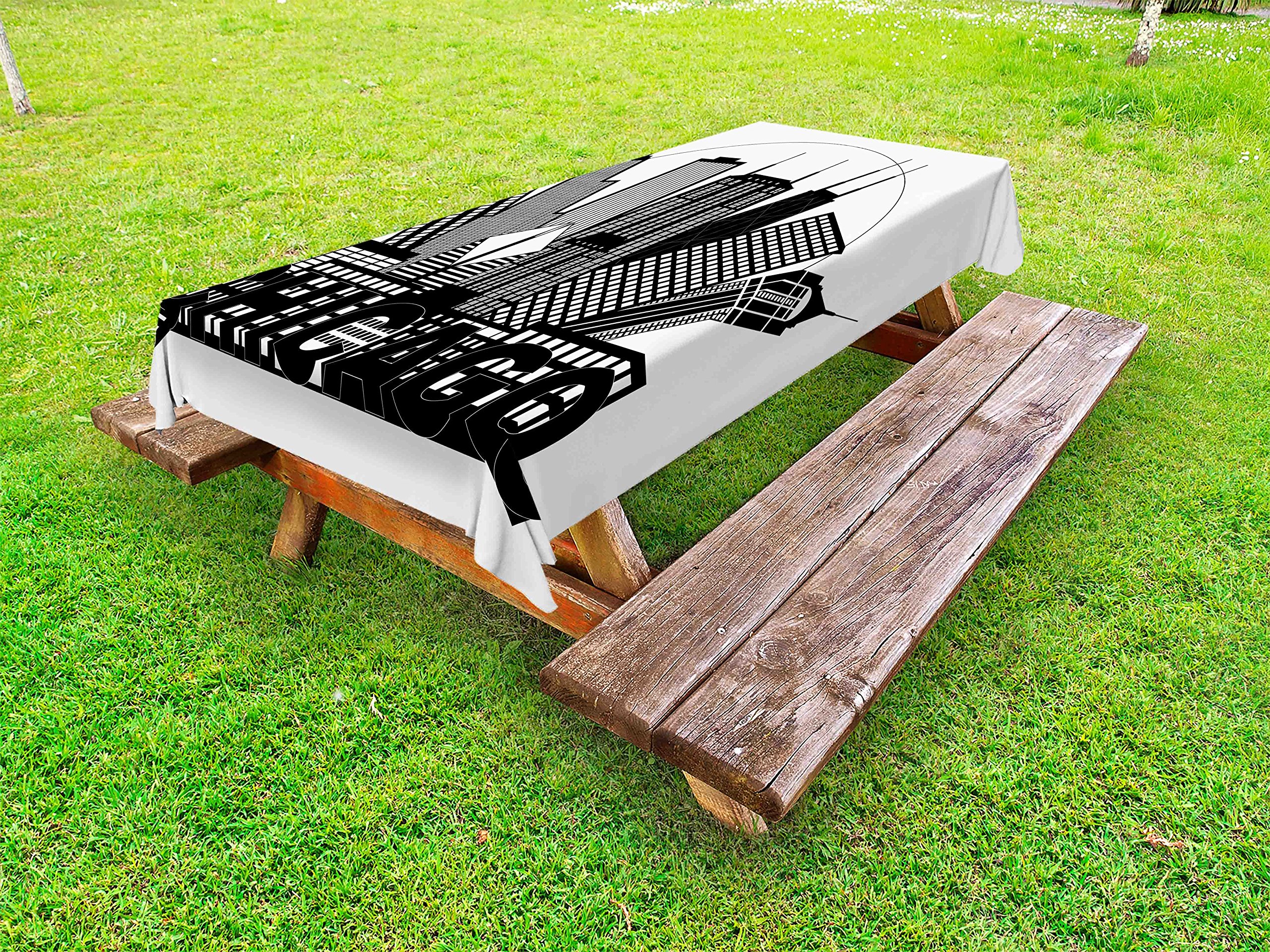 Ambesonne Chicago Skyline Tablecloth - 58