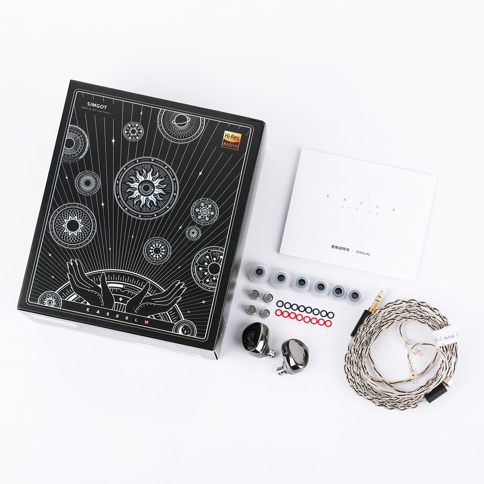 SIMGOT EA500 LM 2nd Generation Dual-Magnet Dual-Cavity HiFi In-Ear Monitors - Professional Wired Gaming Earbuds with Detachable Cable & Interchangeable Tuning Nozzles for Audiophiles & Gamers - Perfect for Competitive Gaming, Music Production & Studio Monitoring